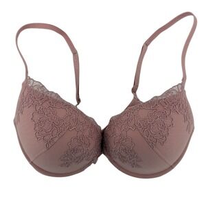 La Perla Mauve‎ Lace Push Up Bra Padded Underwire Strappy Adjustable Straps Lux